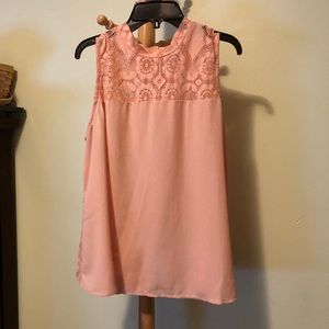 High Neck Lace Sleeveless Top
